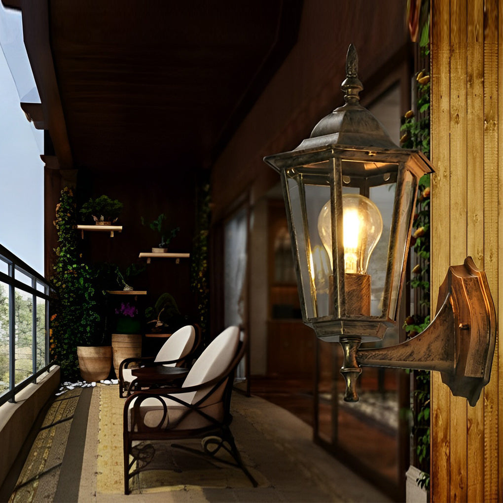 Norris Retro Hexagonal Outdoor Lights Wall Lamp