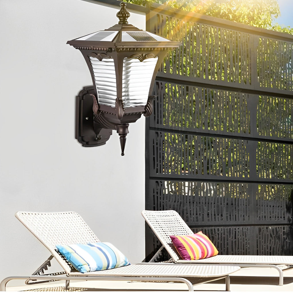 Angelia Vintage Striped LED Retro Glass Outdoor Wall Lights