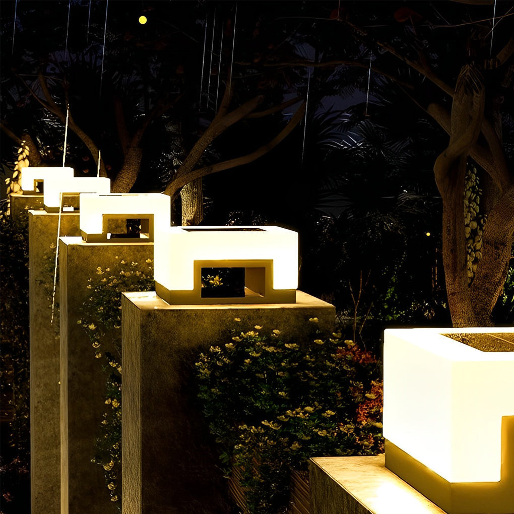 Jeanne Minimalist LED Modern Steel Outdoor Post Caps Lights