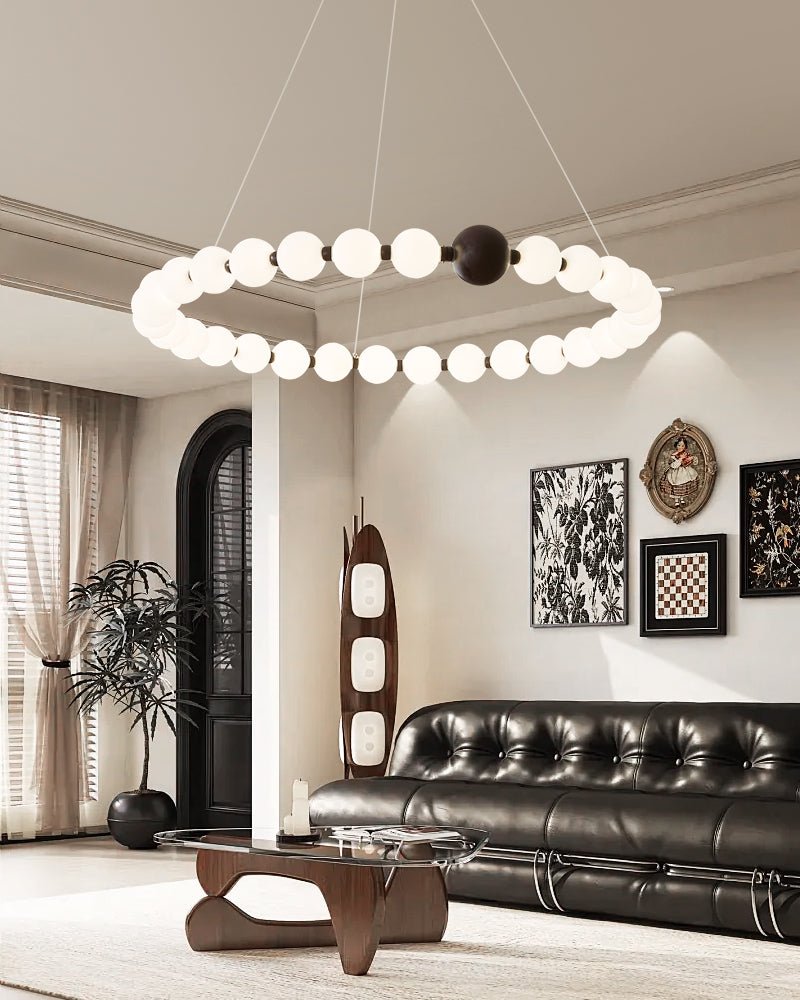 June Bead Ring Chandelier-Neutral Decor