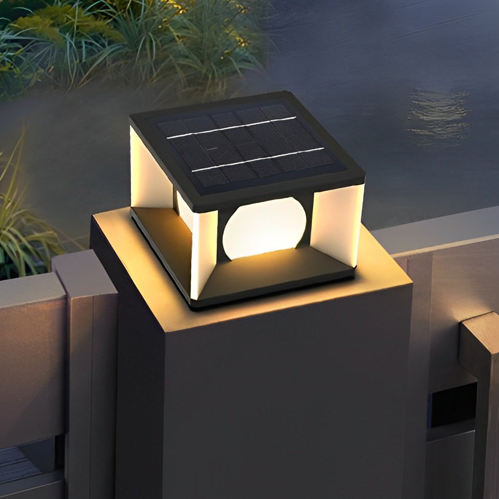 Washi Square LED Modern Steel Outdoor Deck Post Lights