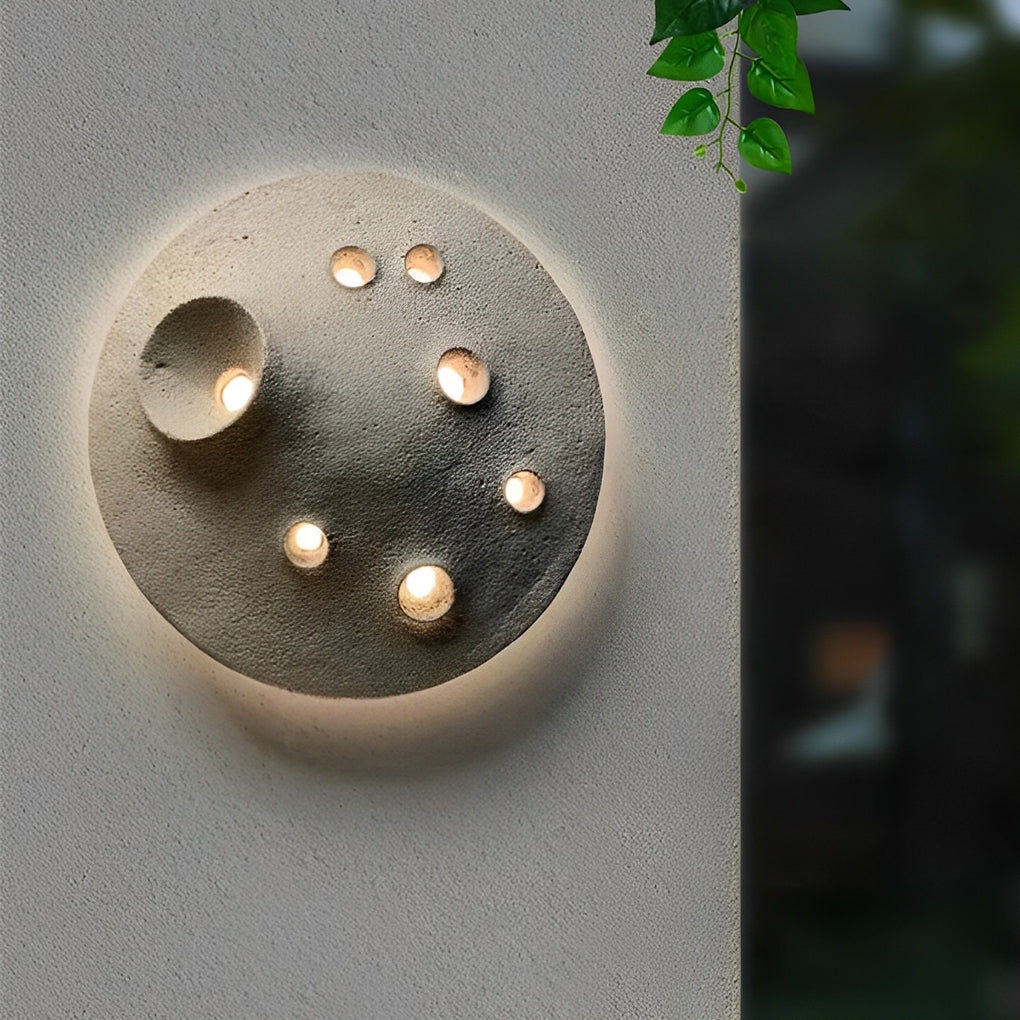 Muriel Creative Lunar Crater Stone Outdoor Wall Lamp