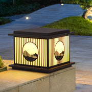Peac Retro Scenery LED Modern Marble Outdoor Pillar Lamp