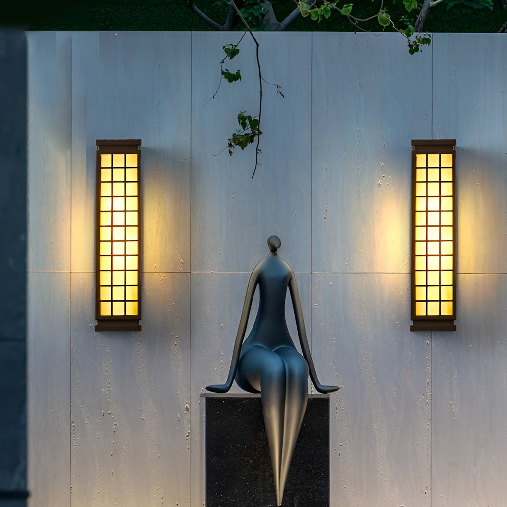 Horace Classic Rectangular Vintage Marble Outdoor Wall Lights