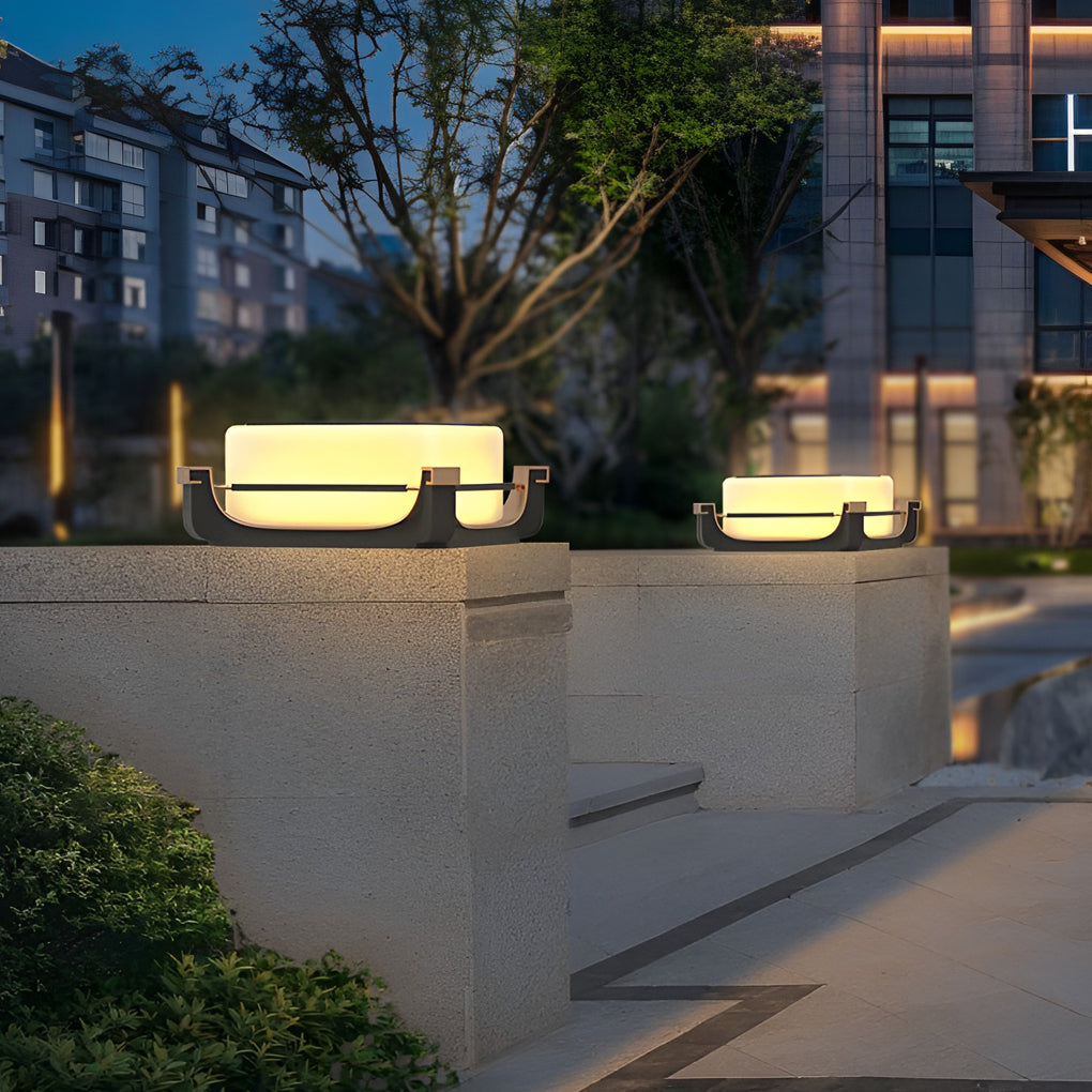 Oliver LED Modern Solar PC Outdoor Fence Post Lights