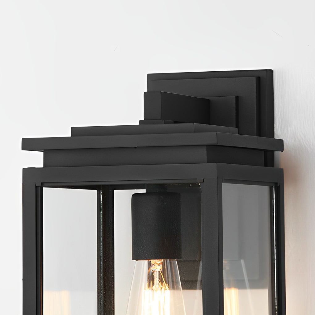 Jophine Rectangular Industrial Glass Outdoor Wall Lamp