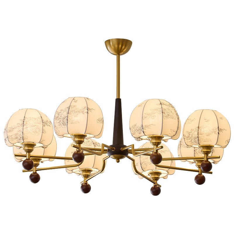 Acarira Premium Nordic Art Bloom Wood Fabric Chandelier-Neutral Decor