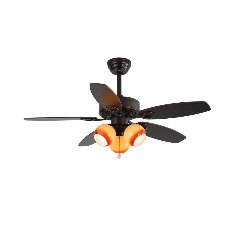Solara Classic Wood Glass Ceiling Fan Light-Neutral Decor