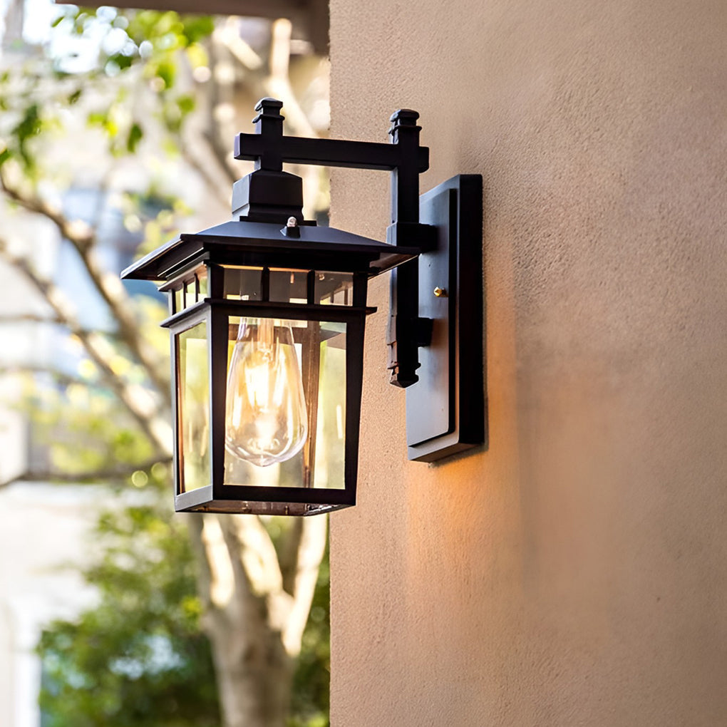 Tabi LED Waterproof Retro Glass Outdoor Wall Sconce Light