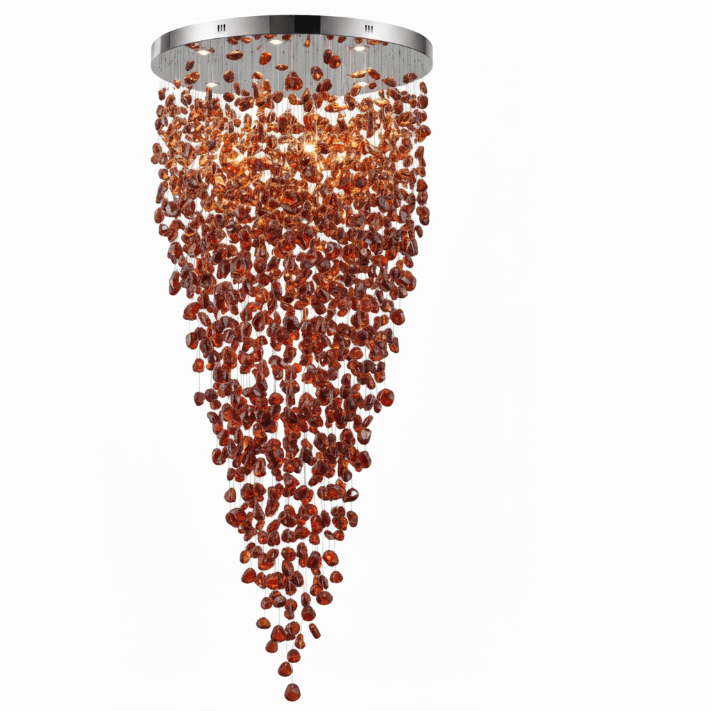 Crystal Stone Chandelier-Neutral Decor
