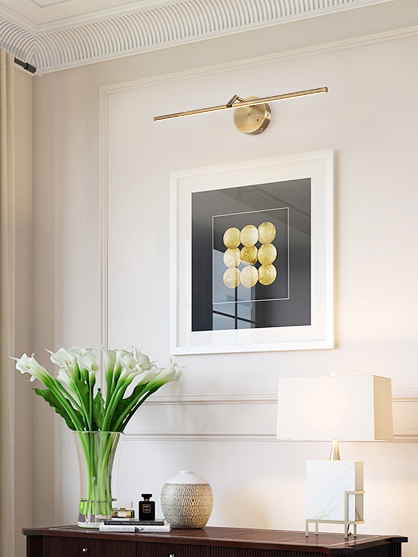 Suly Slim Gold Rechargeable Wall Light-Neutral Decor
