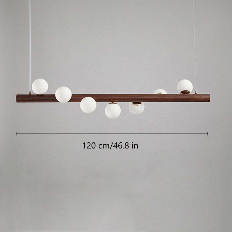 Valentina Glass Bubble Pendant Light Wood/Walnut - Neutral Decor