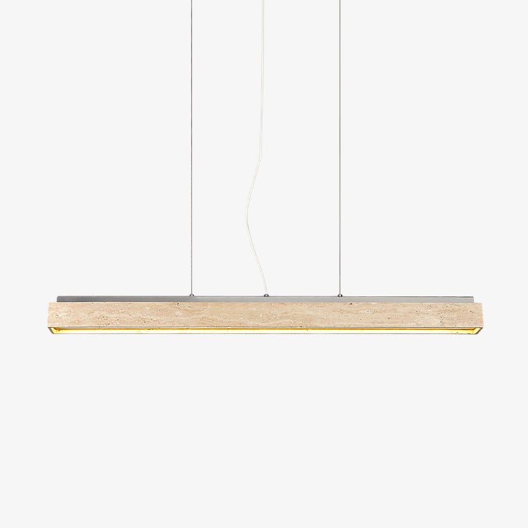 Linear Travertine Suspension Lamp-Neutral Decor