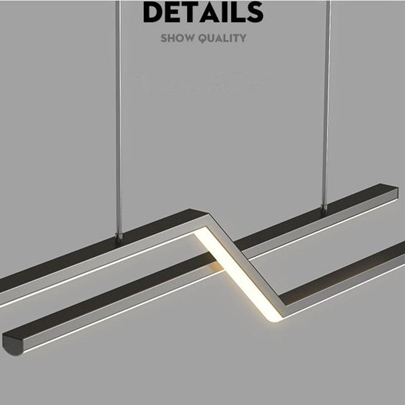 Arisha Parallel Fold Linear Pendant Light, Black/Gold, Living Room - Neutral Decor
