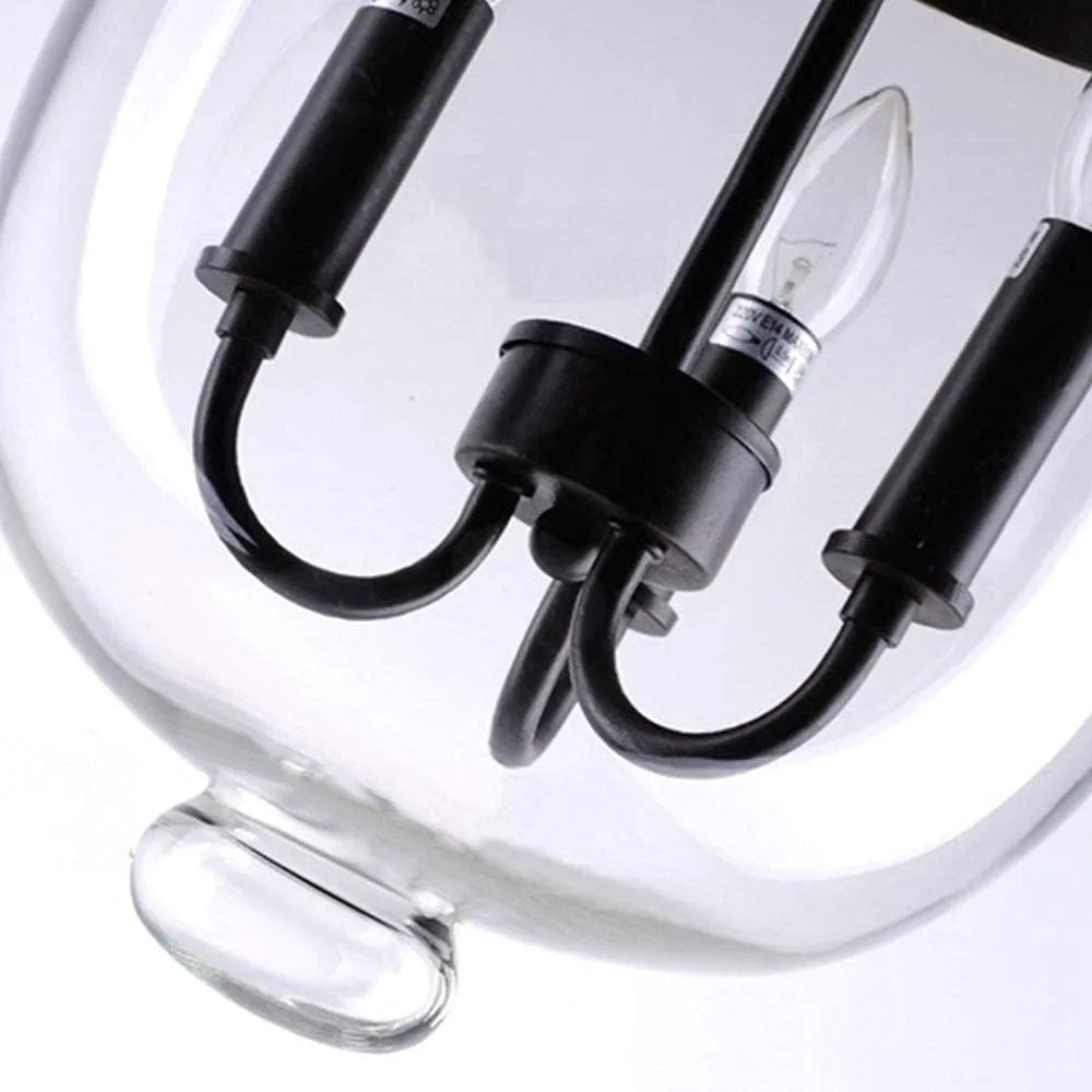 Silva Pendant Light Glass Black Industrial LED Living Room - Neutral Decor