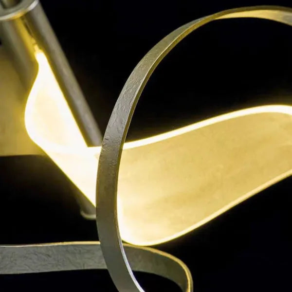 Arisha Metal Gold Pendant Light, Wavy Shape - Neutral Decor