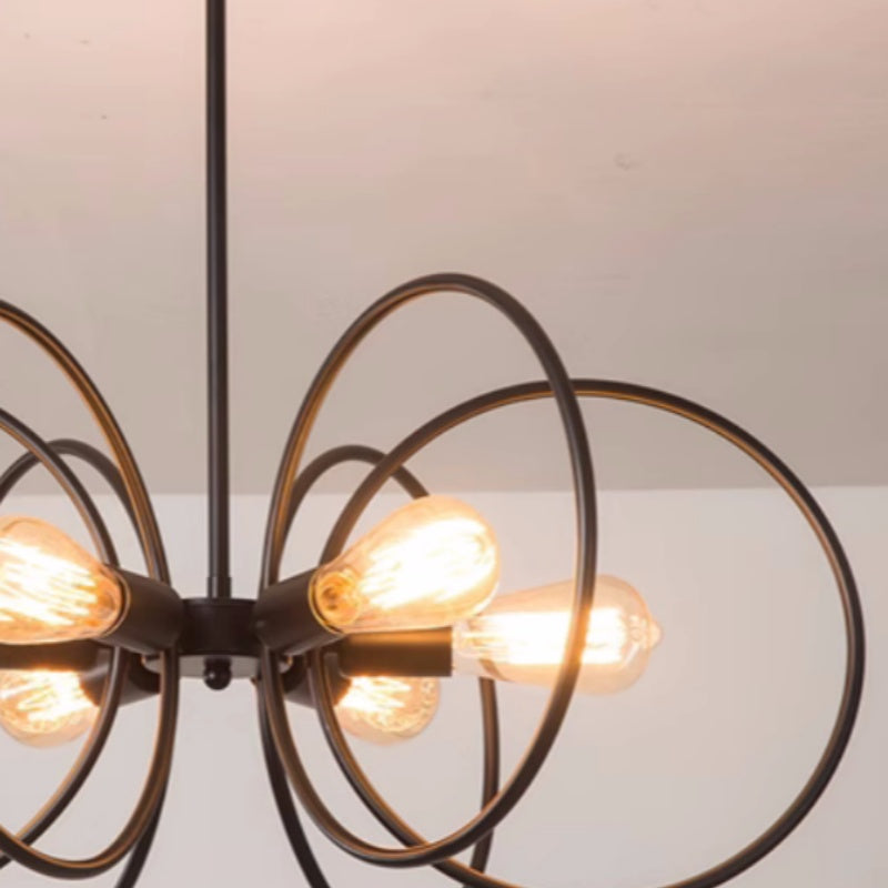 Alessio Industrial LED Chandelier Black Metal Living Room/Bedroom - Neutral Decor