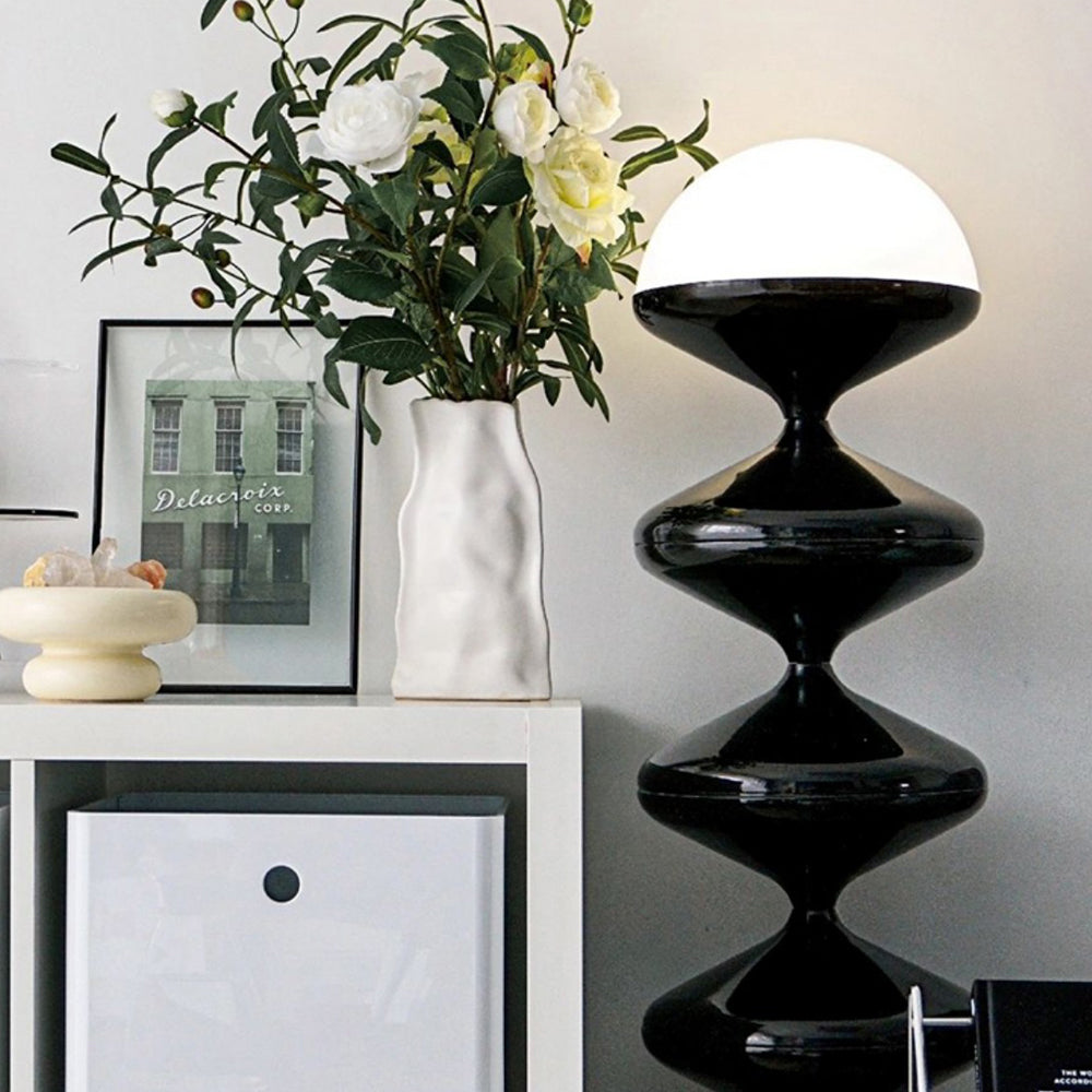 Salgado Bauhaus Gourd Floor Lamp, Black/White - Neutral Decor