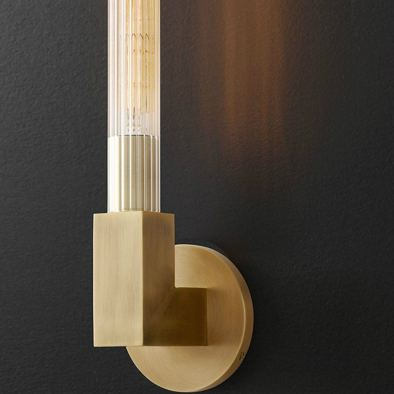Kristy Indoor Wall Lamp Glass Brass Mid-century Restaurant Bedroom - Neutral Decor
