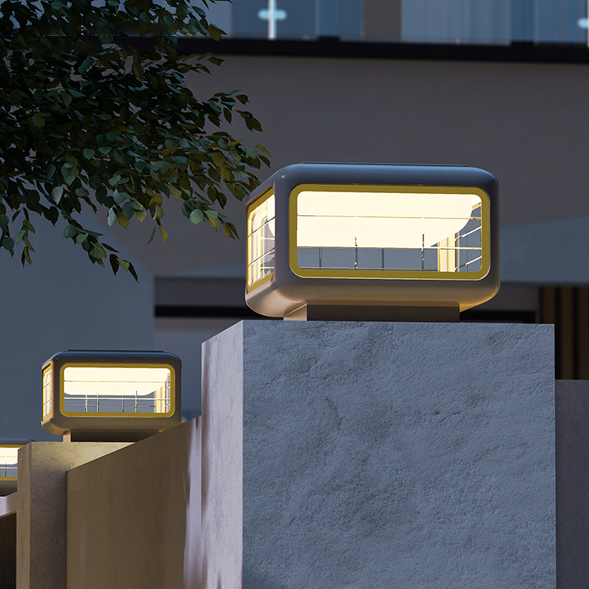 Sirena Modern Minimalist Steel Outdoor Pillar Light