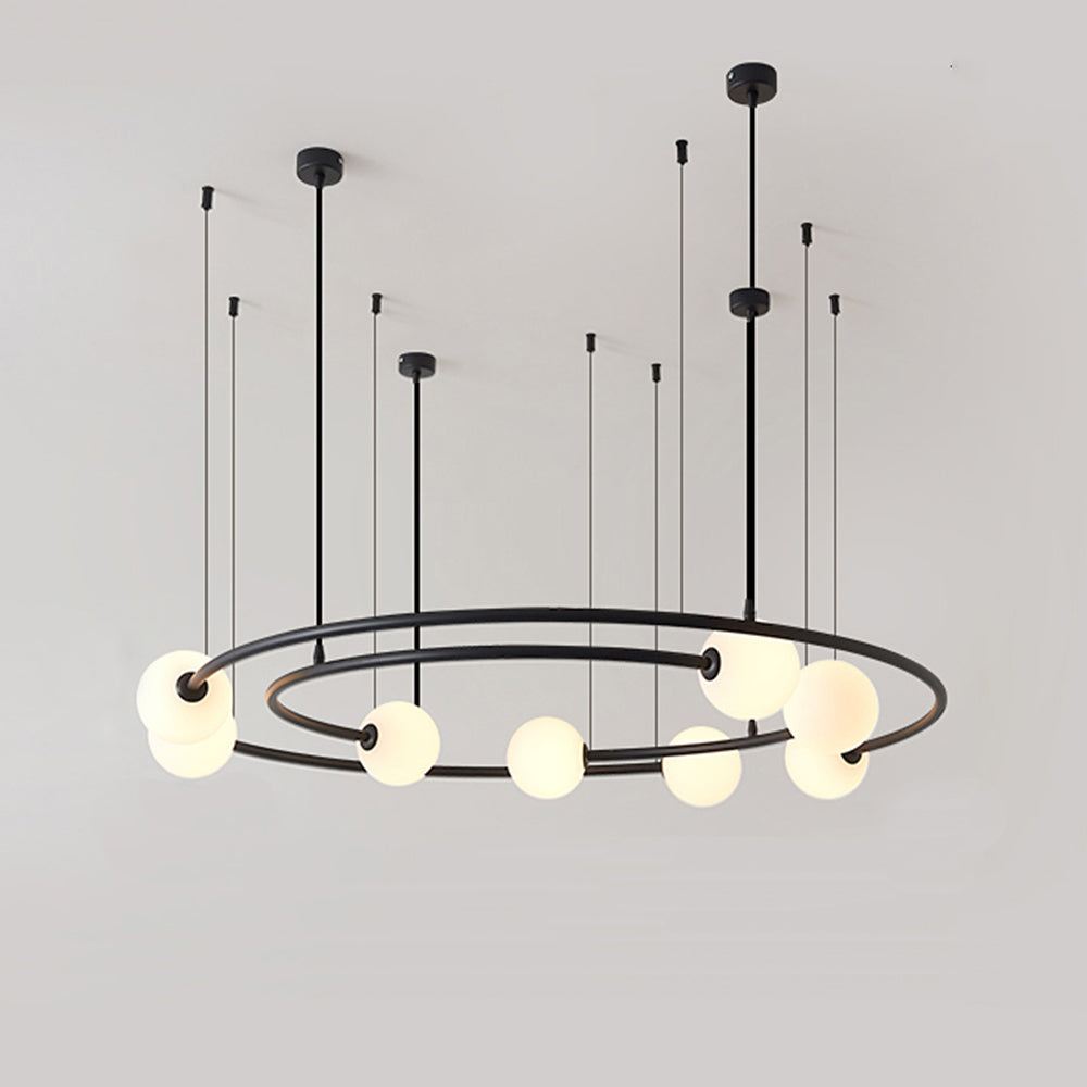 Valentina Modern Ring Metal Pendant Light, Black/Gold - Neutral Decor