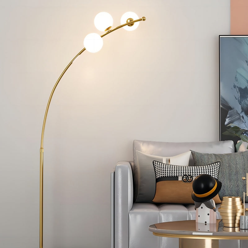 Valentina Modern Arc Multi Head Bubble Floor Lamp Black/Gold - Neutral Decor
