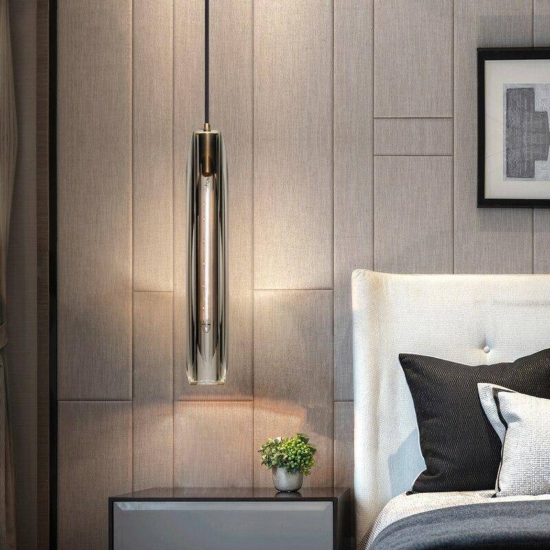 June Brass Designer Glass Pendant Lamp Smoky-Neutral Decor