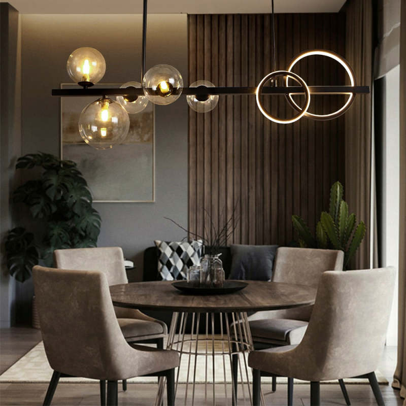 Arisha Pendant Light Bubble Circle Modern Black/Gold, Bedroom - Neutral Decor