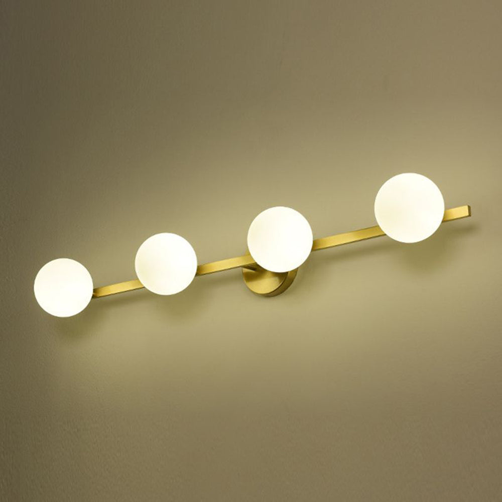 Valentina Retro Globe Linear Metal/Glass Wall Lamp, Gold, Bathroom - Neutral Decor