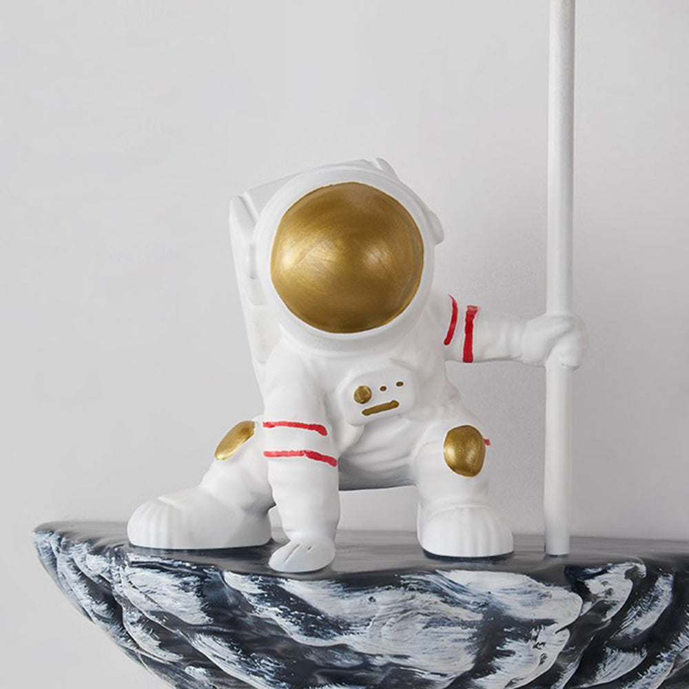 Aria Decorative Astronaut Glass/Acrylic Wall Lamp, White/Blue-White - Neutral Decor