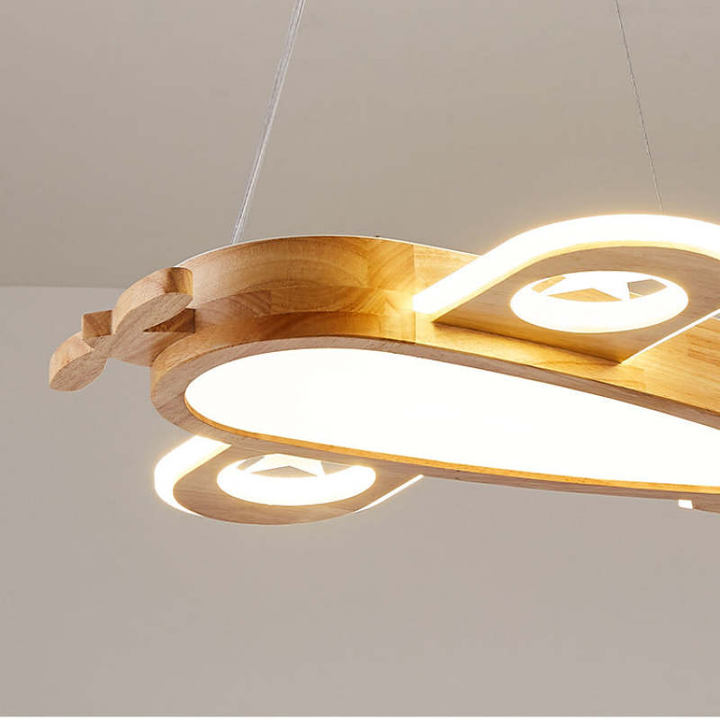 Arisha Modern Natural Creative DIY Children Airplane Shape Acrylic Pendant Light ,Wood - Neutral Decor