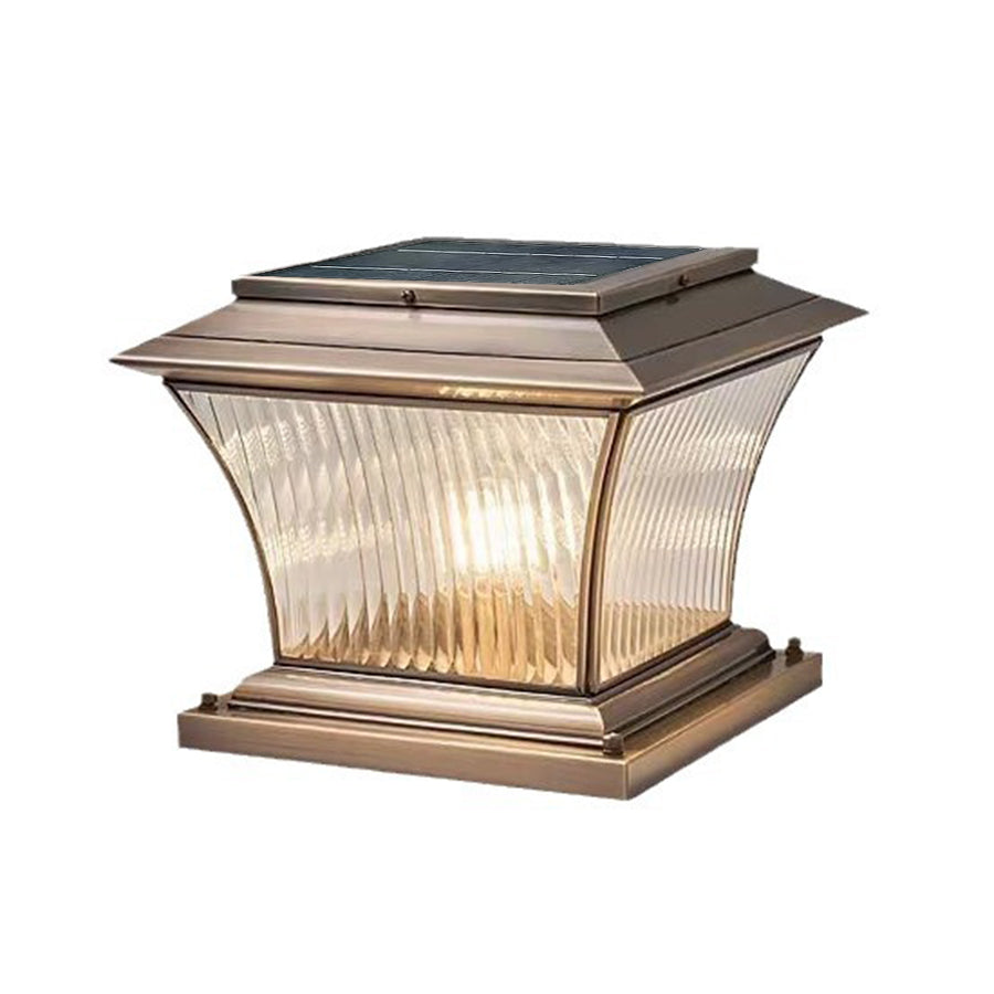 Counse Copper European style Glass Outdoor Pillar Light