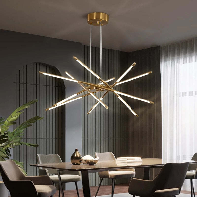 Arisha Pendant Light, Black/Gold, 6/8/10/12 Heads - Neutral Decor