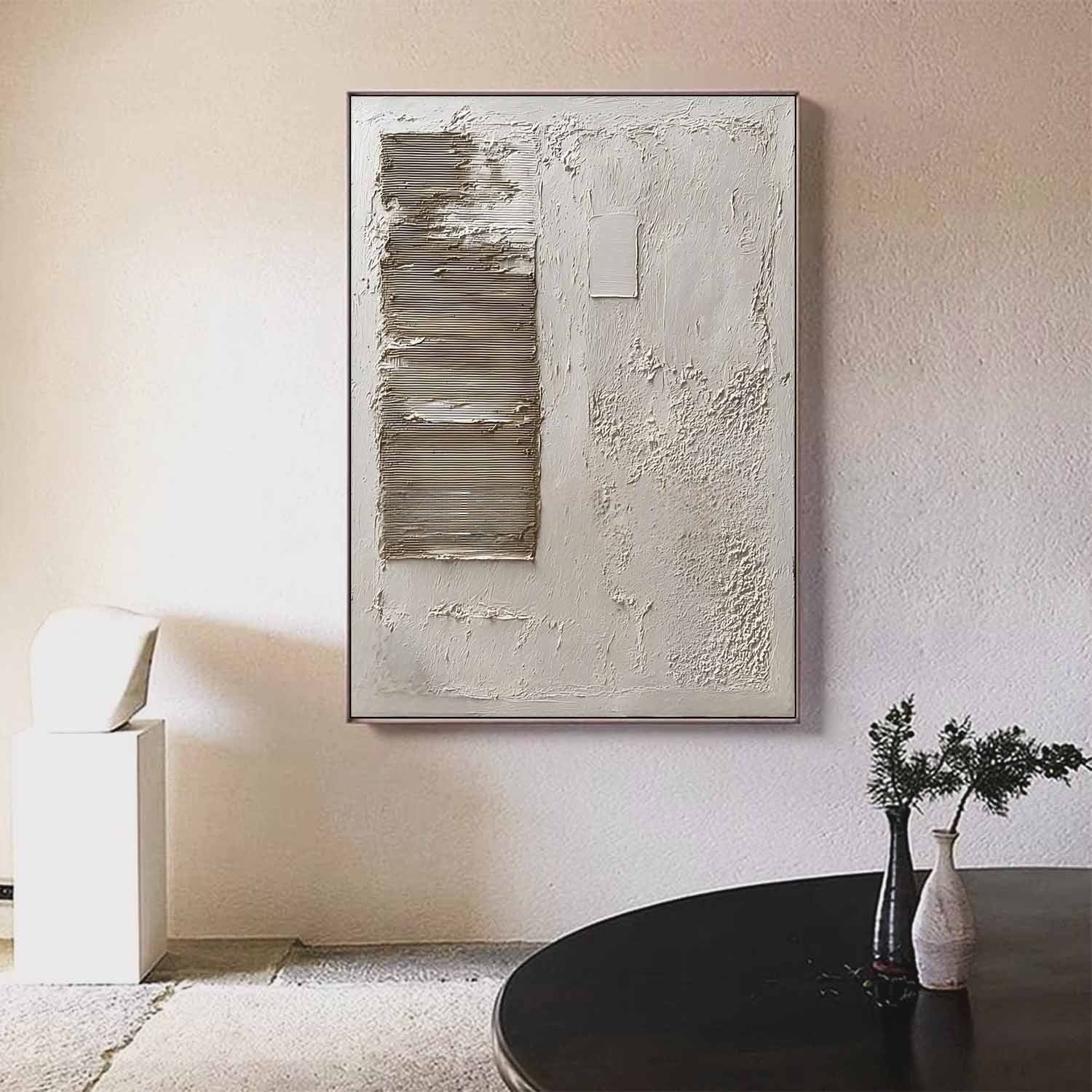 Wabi-Sabi Asymmetrical Texture Painting - Neutralighting
