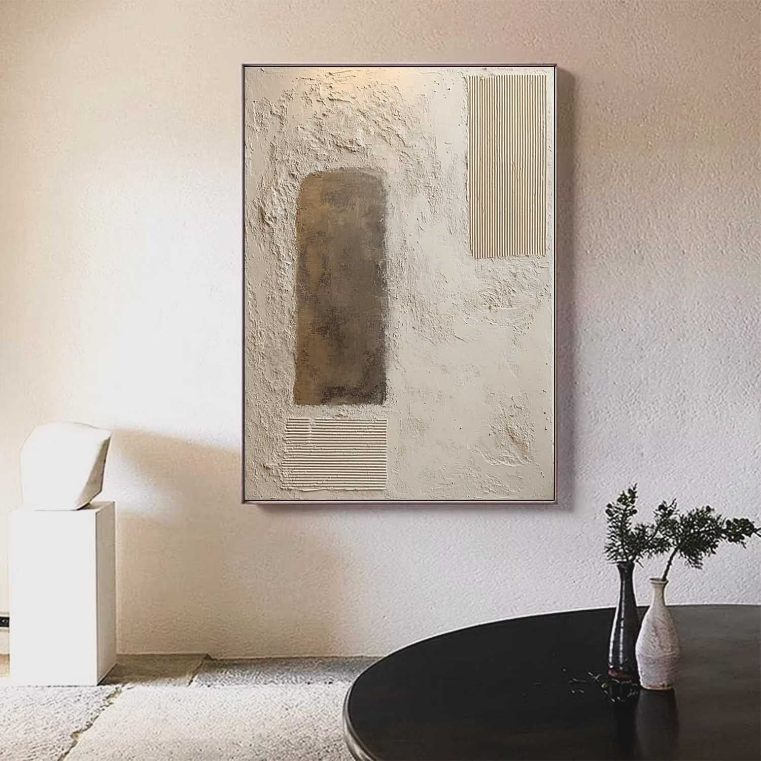 Wabi-Sabi Multi-Texture Abstract Painting - Neutralighting