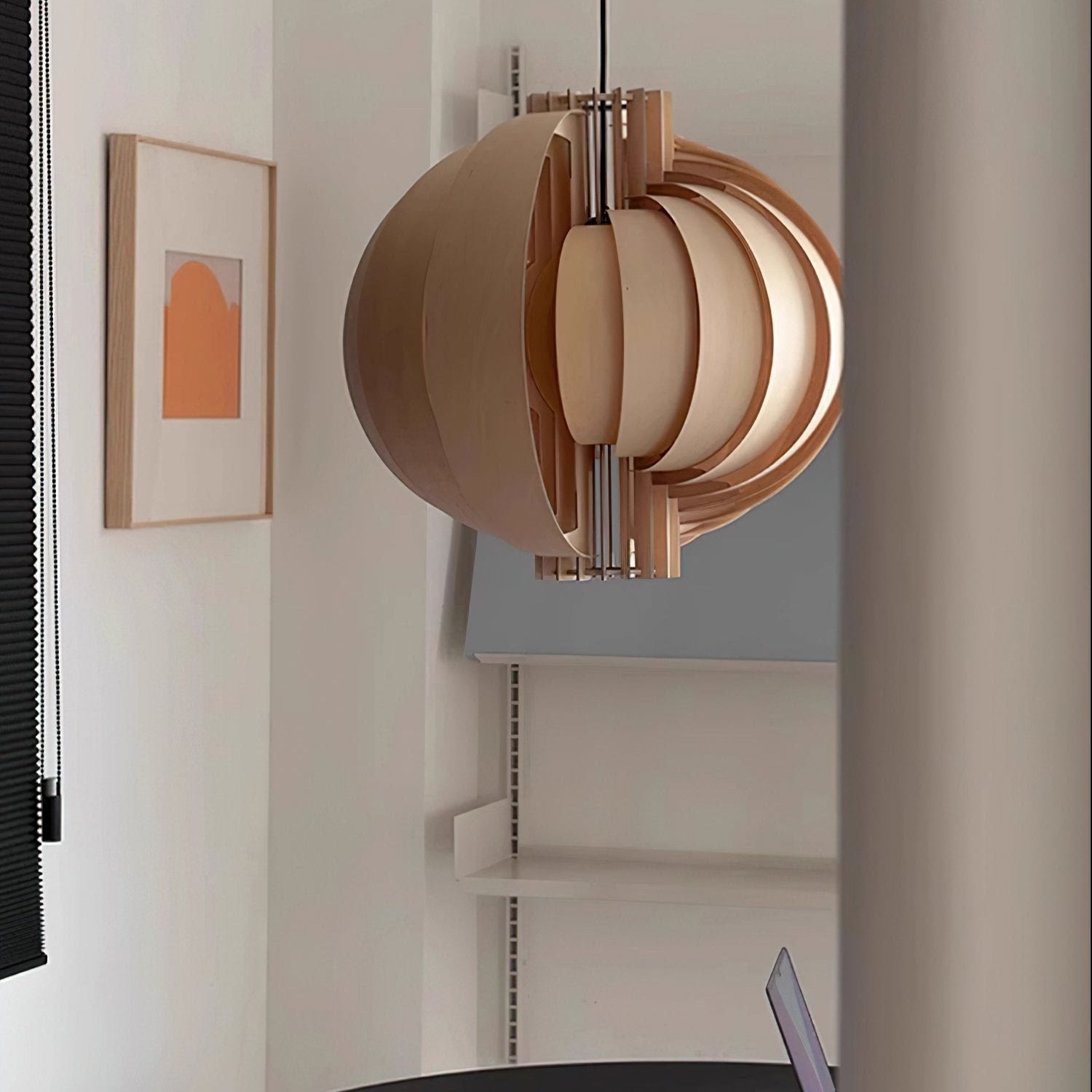Ivraeus Premium Elegance Ring Wood Pendant Light-Neutral Decor