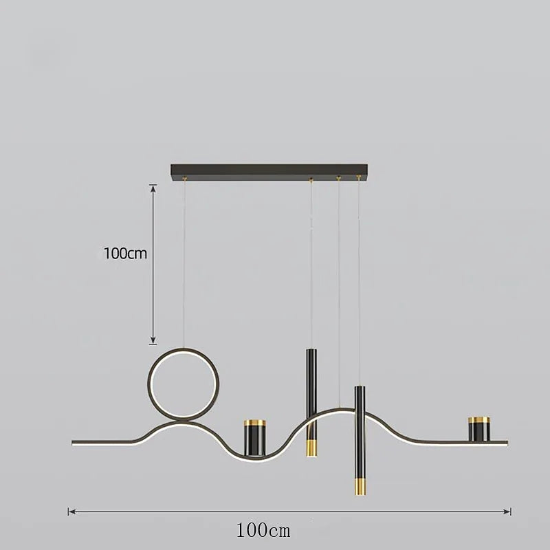 Arisha Modern Metal Linear Starry Night Pendant Light, Black - Neutral Decor