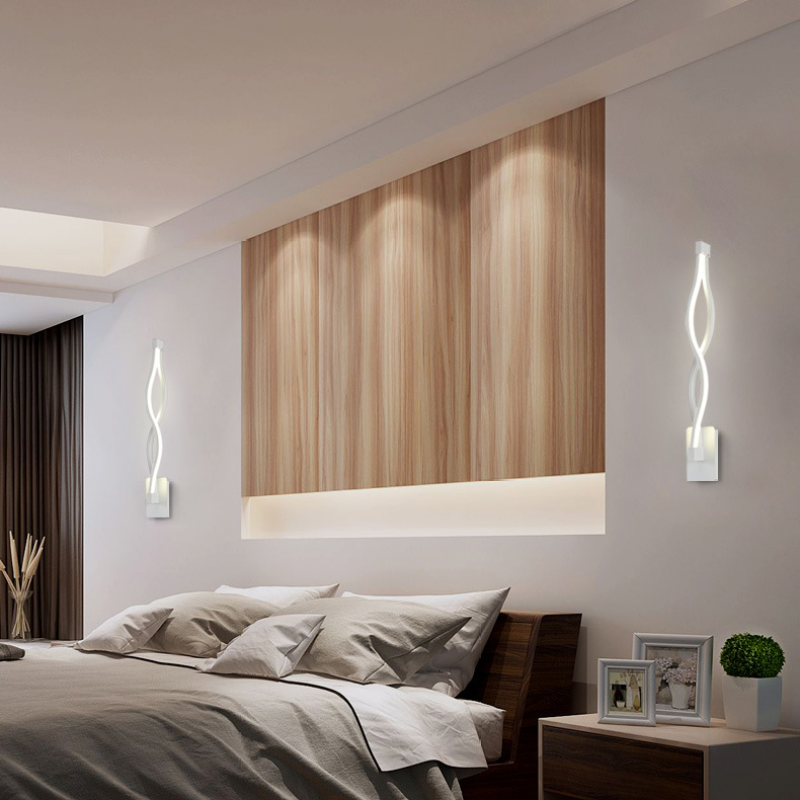 Arisha Wave Modern Simple Wall Lamp, Black & White - Neutral Decor