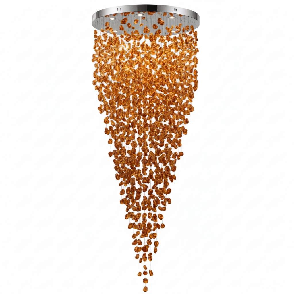 Crystal Stone Chandelier-Neutral Decor