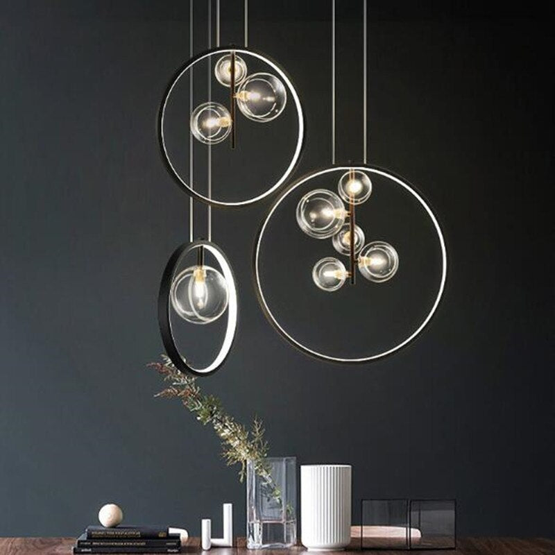 Arisha Nordic Glass Bubbles LED Modern Pendant Light for Dining Room - Neutral Decor