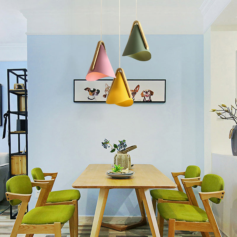 Valentina Modern Cone Pendant Light, Wood/Metal - Neutral Decor