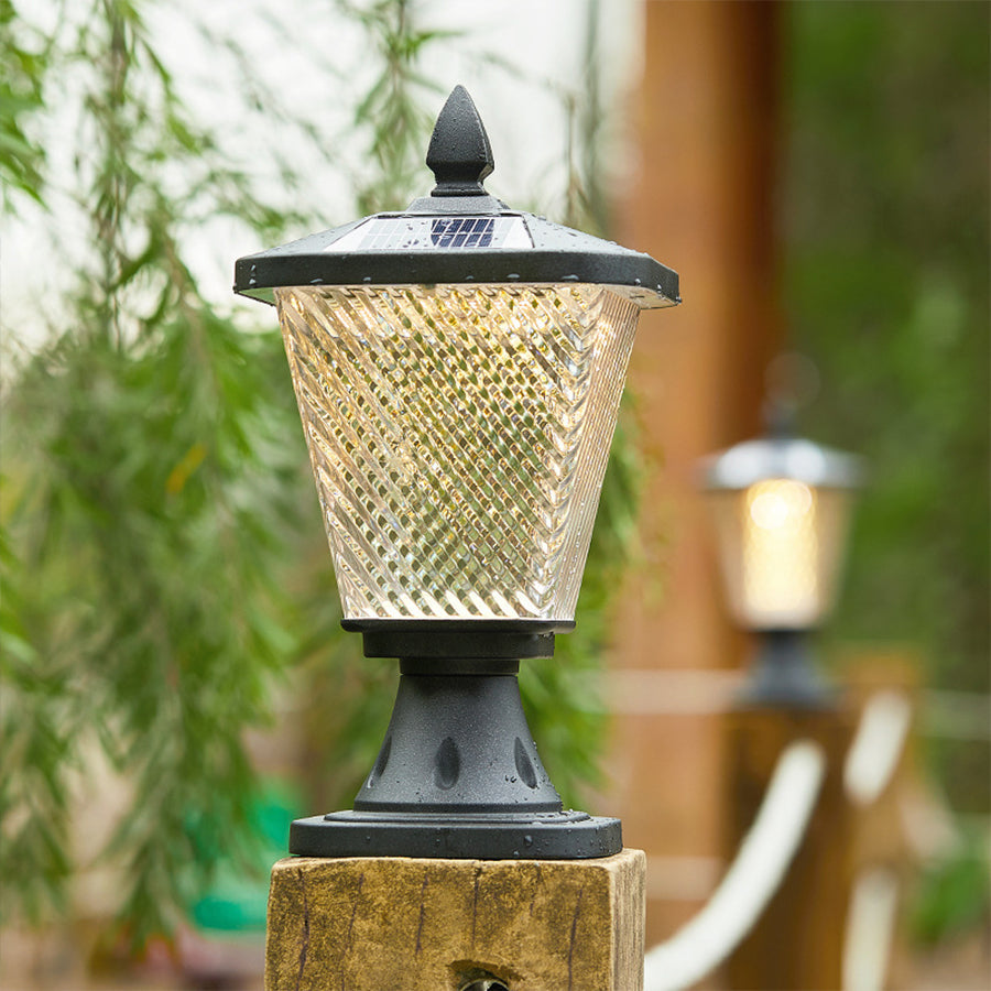 Paxton LED Solar Pyramid Outdoor Pillar Lights
