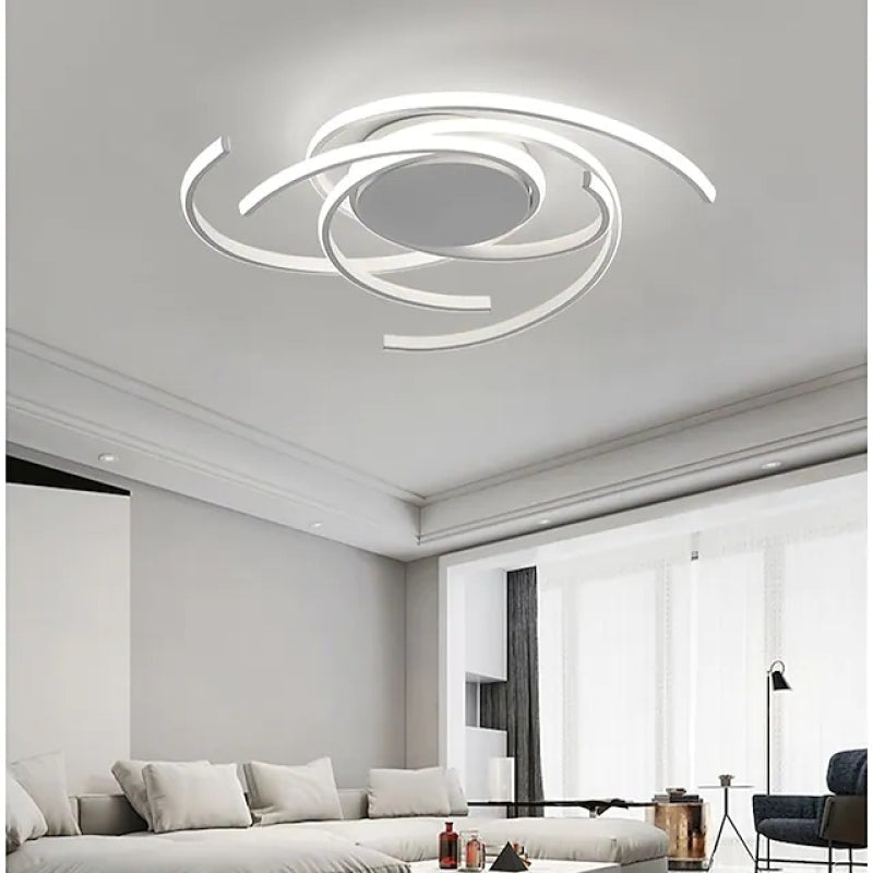 Arisha Modern Multi Arc Linetype Ceiling Light,Black/White - Neutral Decor
