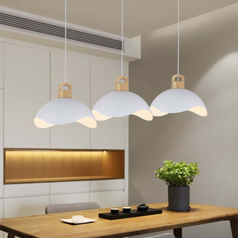 Valentina Colorful Shade Single Pendant Lights, Wood & Metal - Neutral Decor