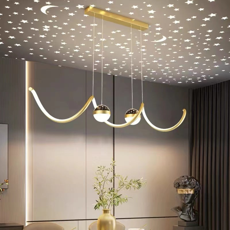 Arisha Nordic Globe Wavy Metal/Acrylic Pendant Light - Neutral Decor