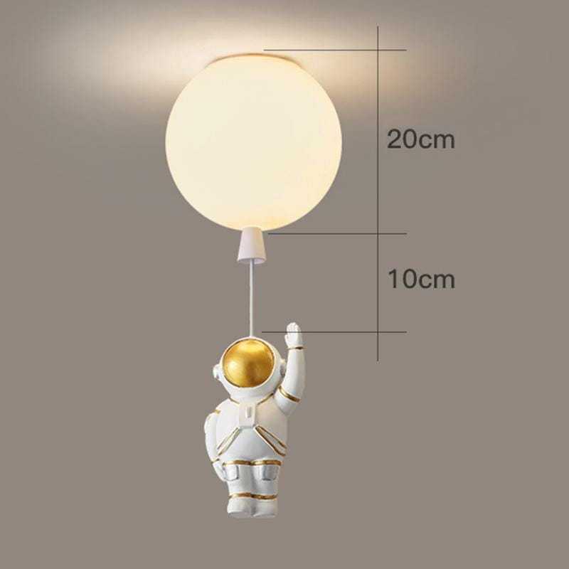 Aria Astronaut Balloon Flush Mount Ceiling Light, L 20/25/30/35cm - Neutral Decor