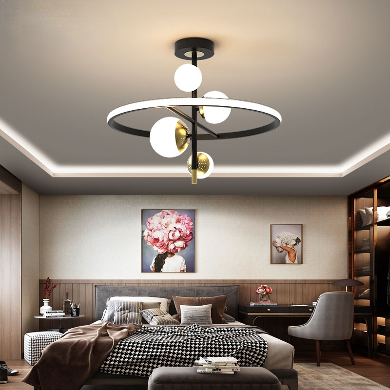 Valentina Semi-Flush Mount Ceiling Light, Gold & Black, 2 Style - Neutral Decor