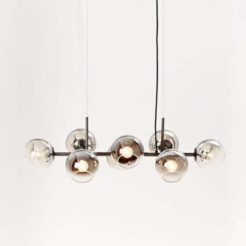 Valentina Modern Glass Globe Bubble Pendant Light Black/Gold - Neutral Decor