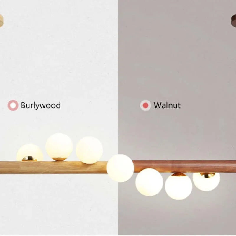 Valentina Glass Bubble Pendant Light Wood/Walnut - Neutral Decor