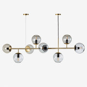 Valentina Industrial Long Linear Metal Hanging Bubble Multi Clear Glass Bulb Bedroom Pendant Light Brass/Black - Neutral Decor
